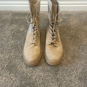 Sam Edelman suede tan combat style boots